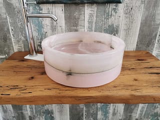 lavabo da appoggio in marmo rosa