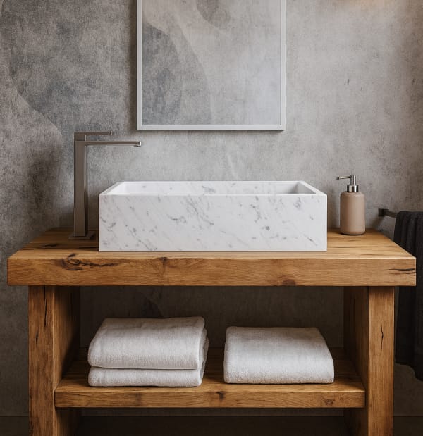 Carrara Marmorwaschbecken