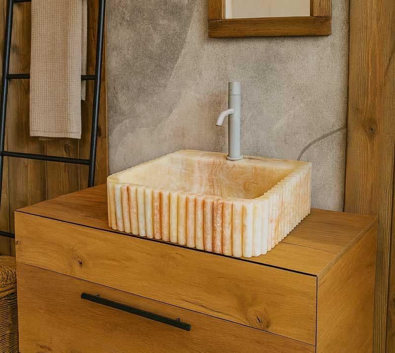 lavabo in marmo onice di design