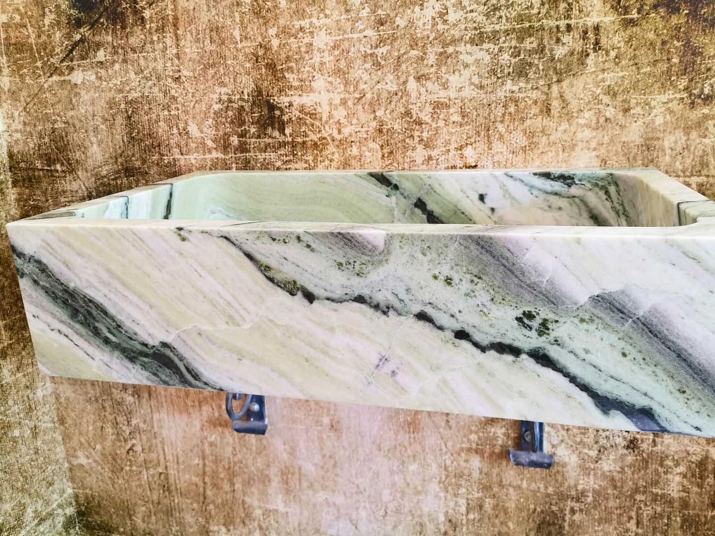 lavello da cucina in marmo verde da appoggio