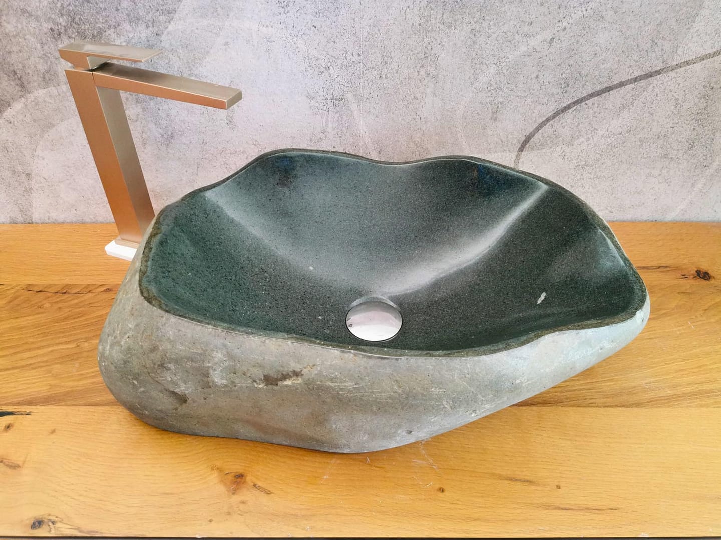 Vasque irrégulière vert foncé