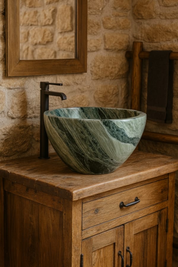 lavabo alto 32cm in marmo verde