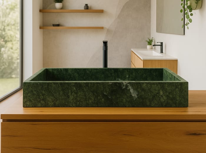 lavabo bagno in marmo verde misura 100cm