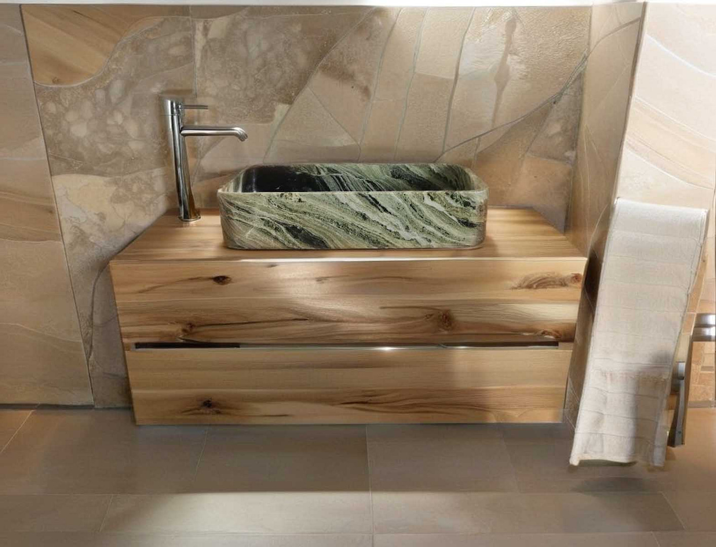 vasque a poser en marble vert