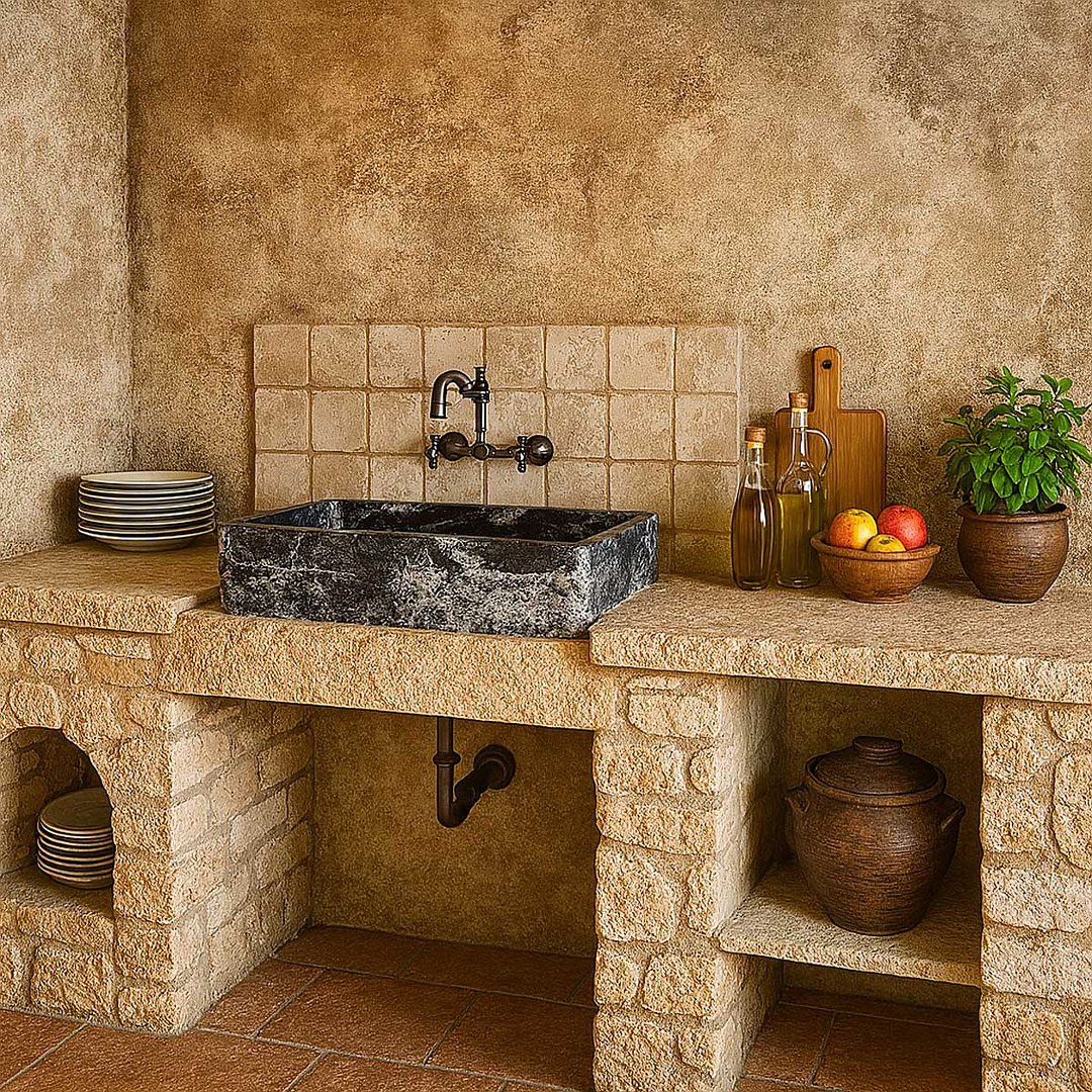 lavello grezzo da cucina in granito