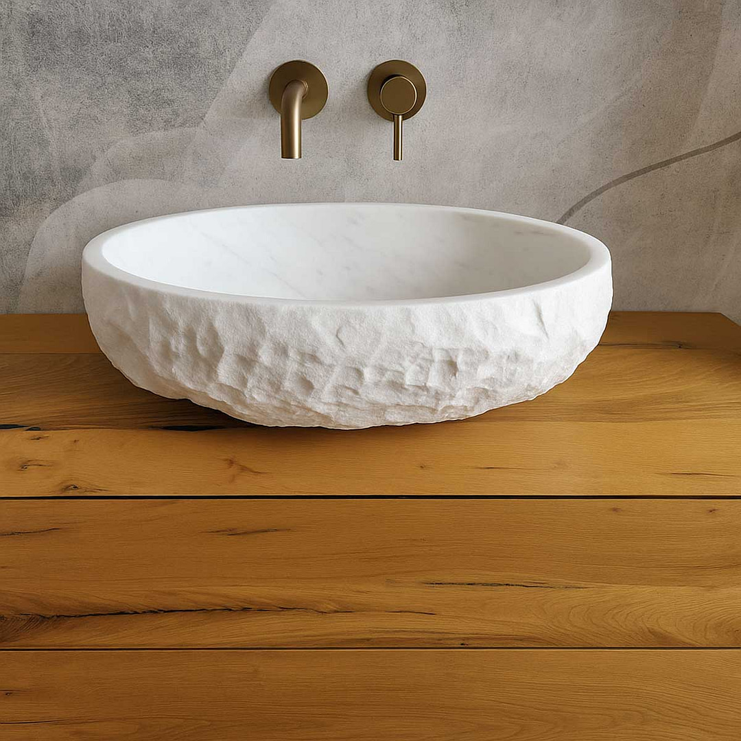 lavabo in marmo carrara da appoggio