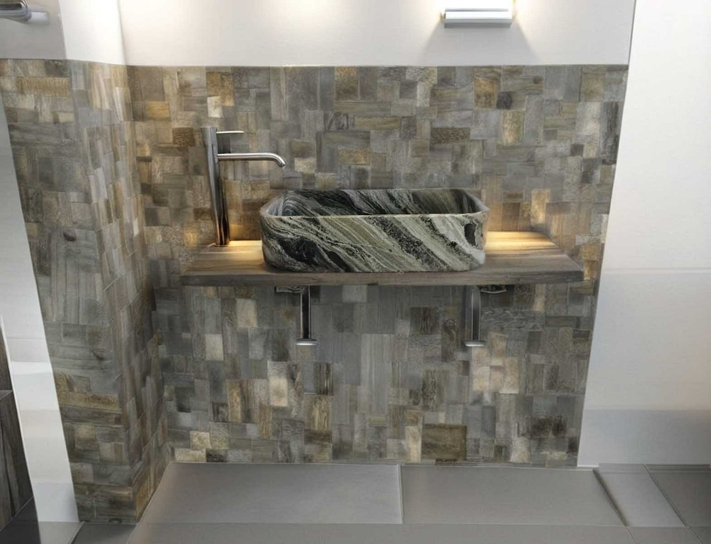 èvier a poser en marble vert