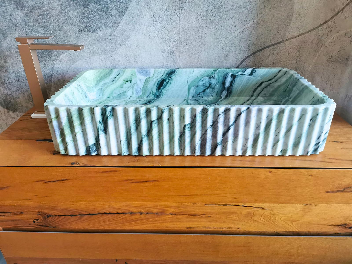 lavabo verde da appoggio