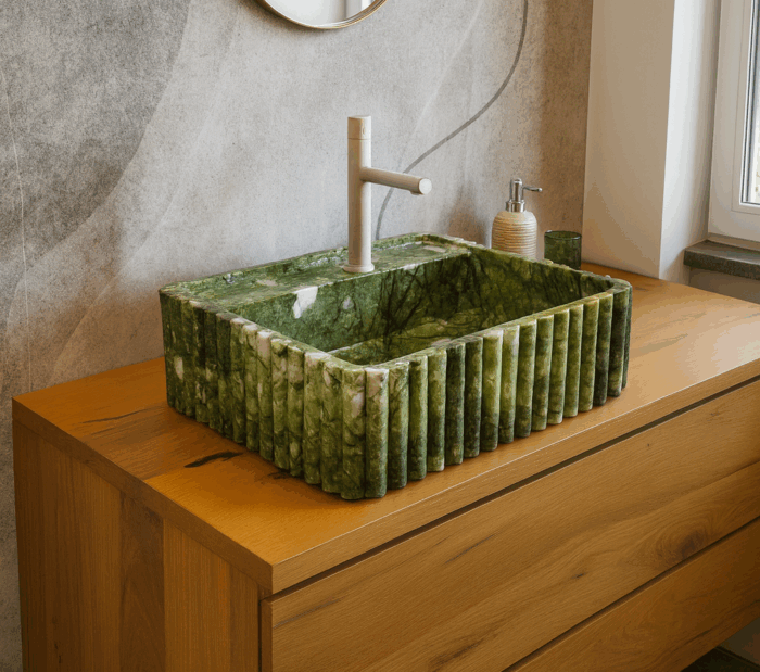 lavabo moderno in marmo verde di design
