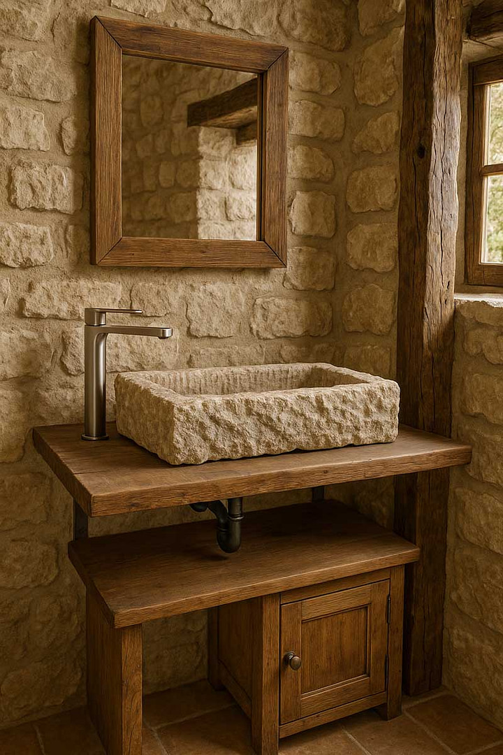 lavello grezzo in granito da appoggio