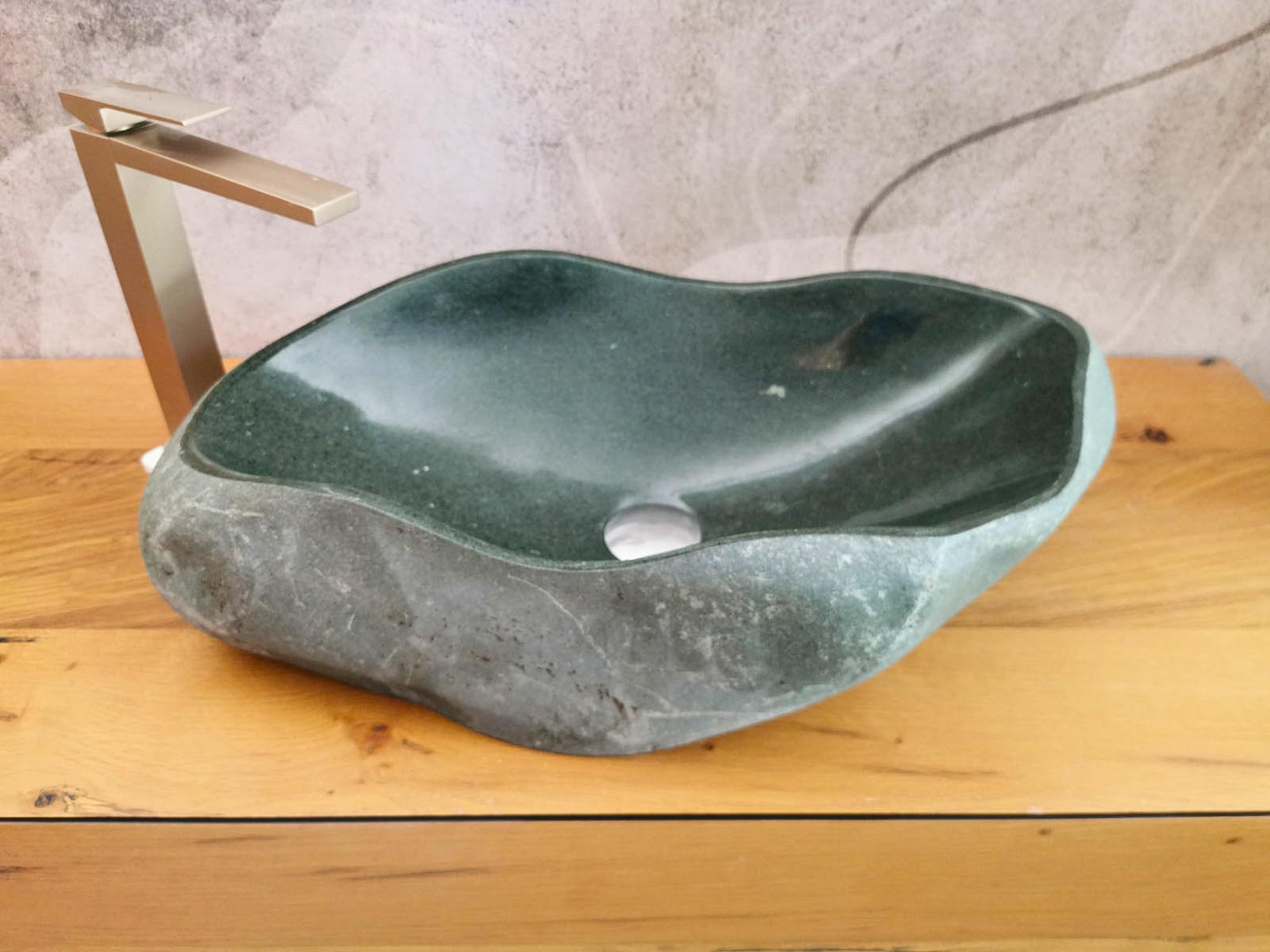 lavabo organico verde scuro vista frontale