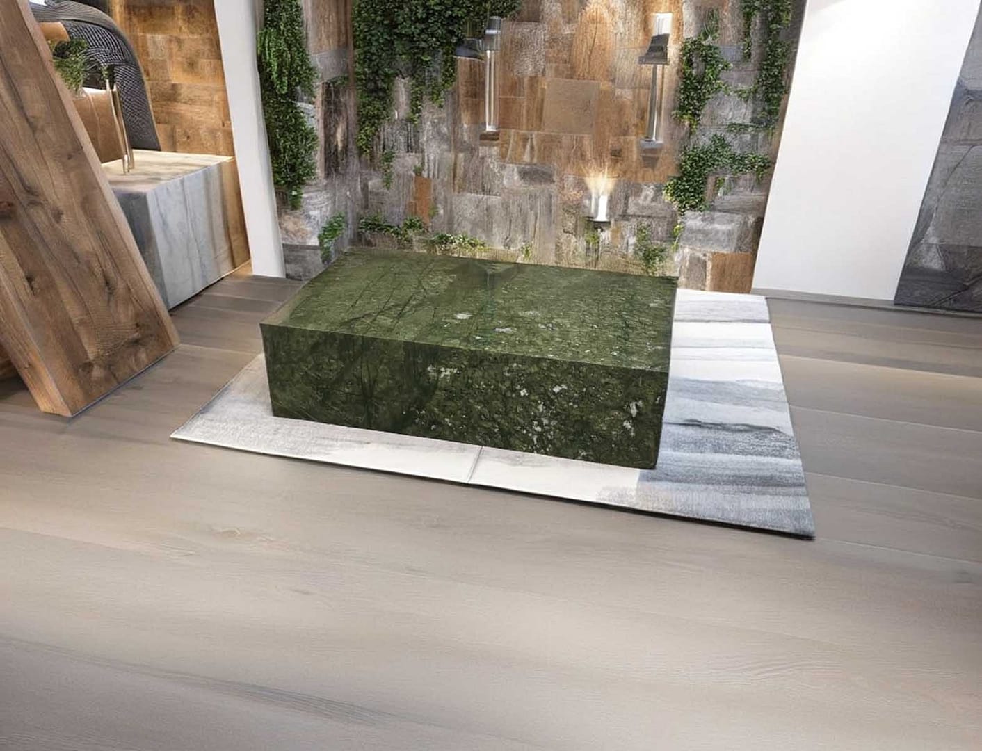 tavolino particolare basso in marmo verde