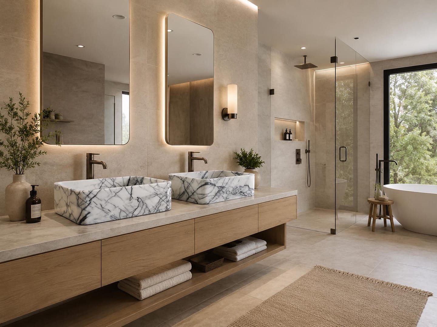 Lavabi in marmo per il bagno