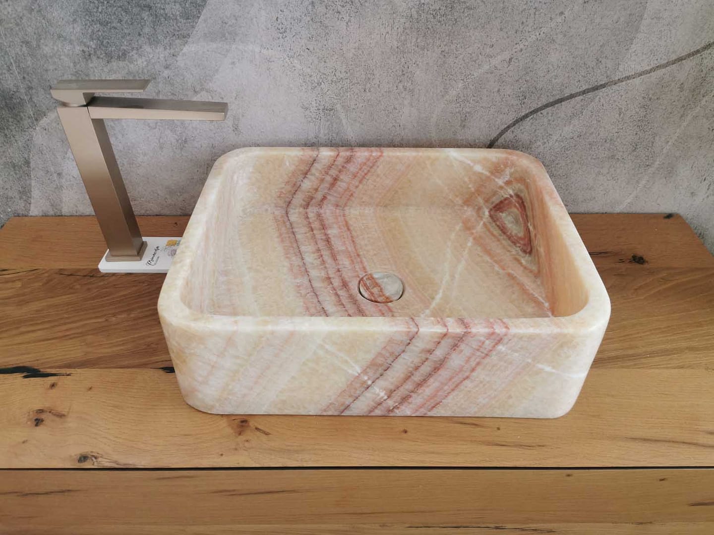 Lavabo onice rosso arancio da appoggio 8