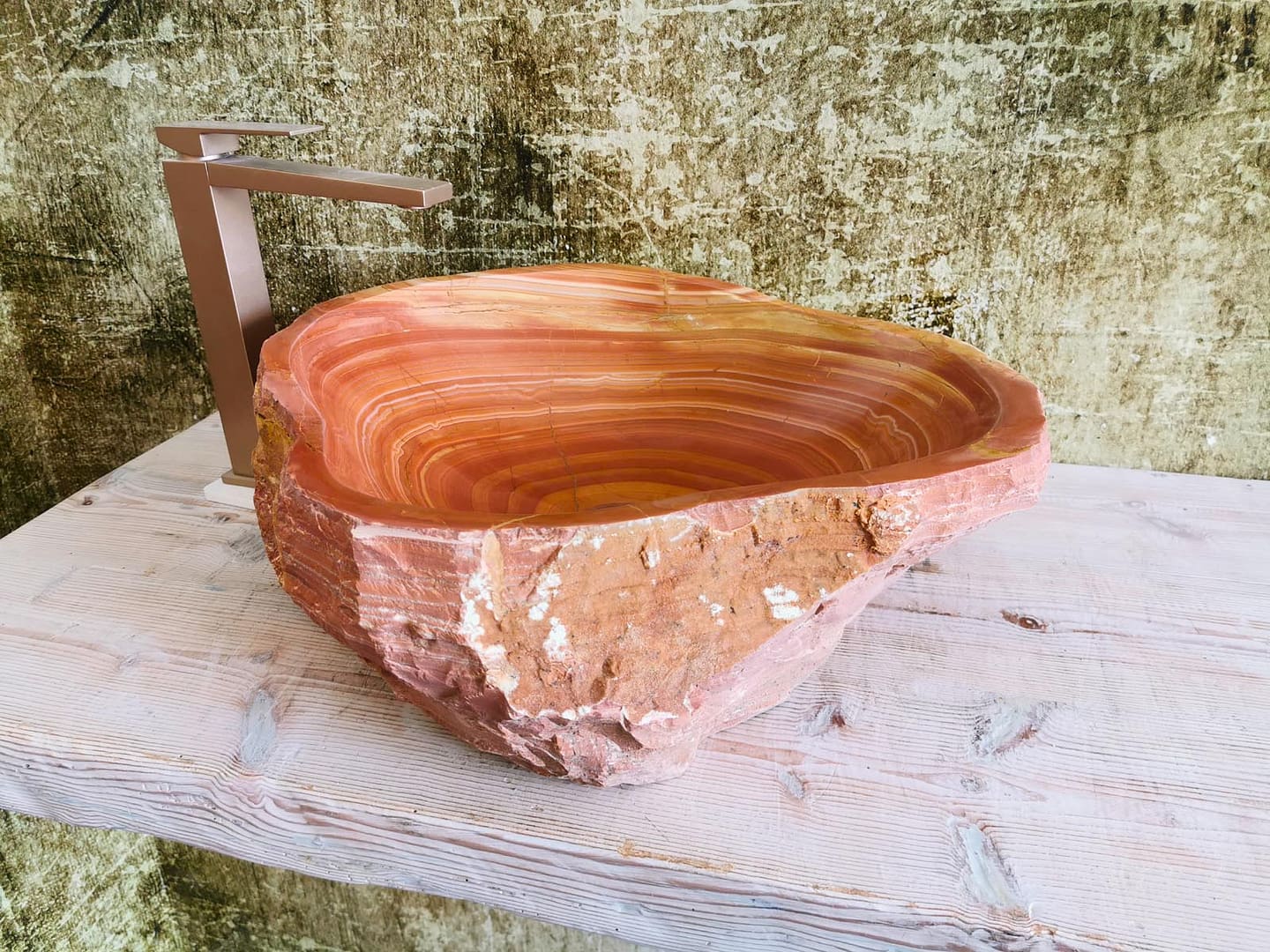 Lavabo in marmo naturale grezzo