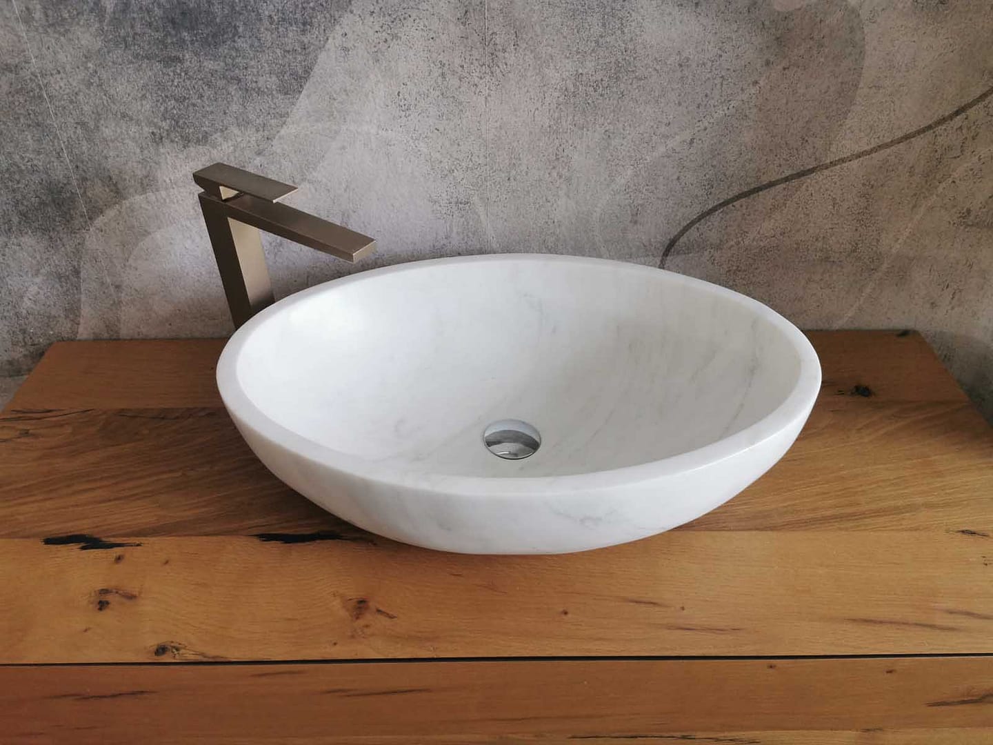 Lavabo marmo Carrara ovale 60×40 cm 2