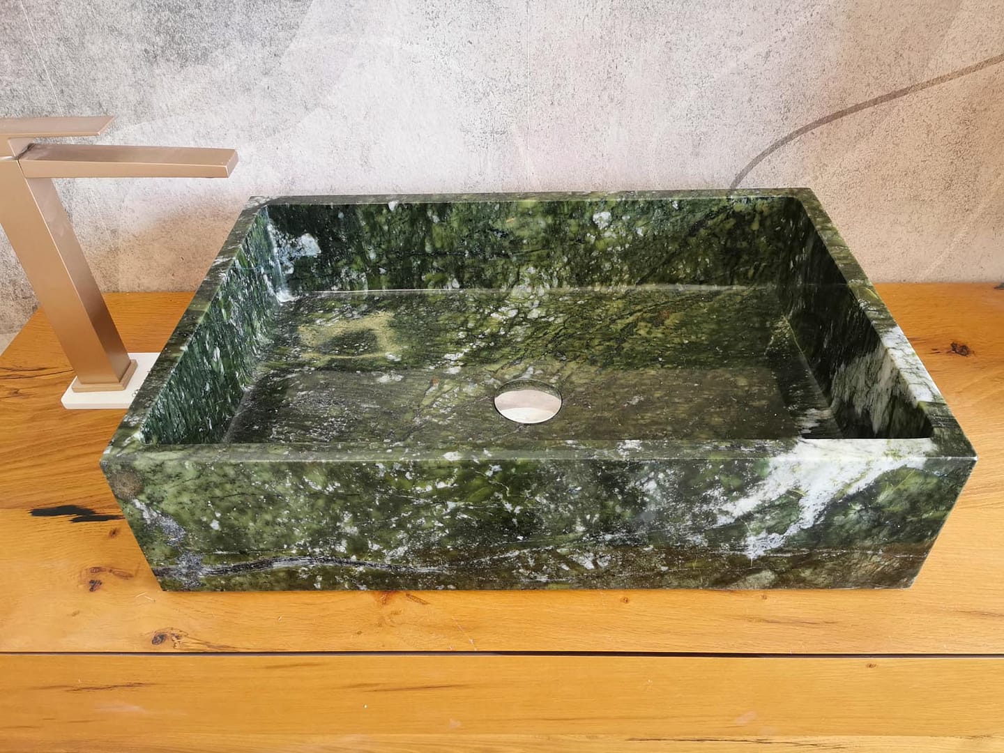 Lavabo in marmo verde Deep Forest 60x40x15
