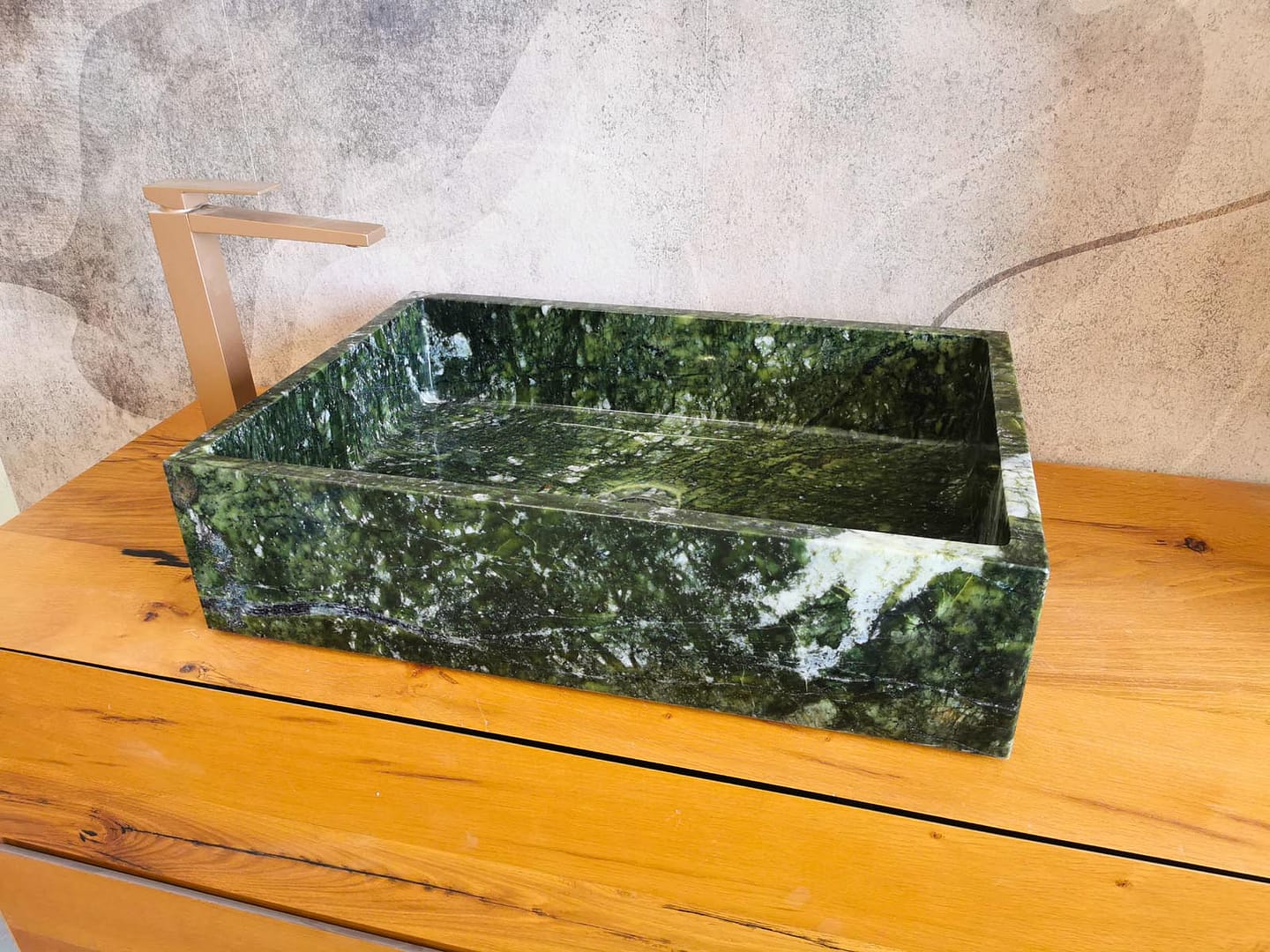 Lavabo in marmo verde naturale Deep Forest 60×40 2
