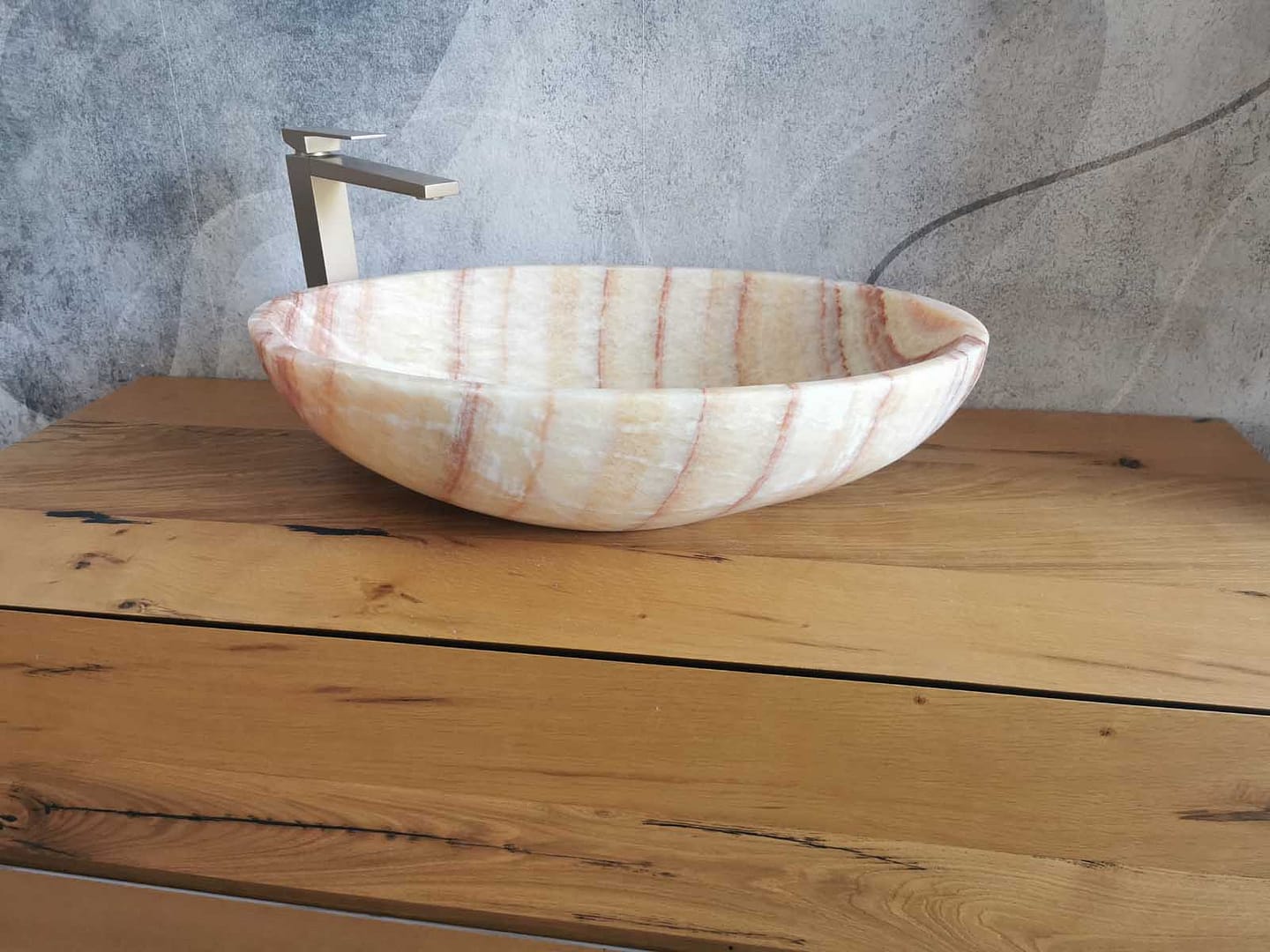 Lavabo marmo onice ovale design 60×40 2