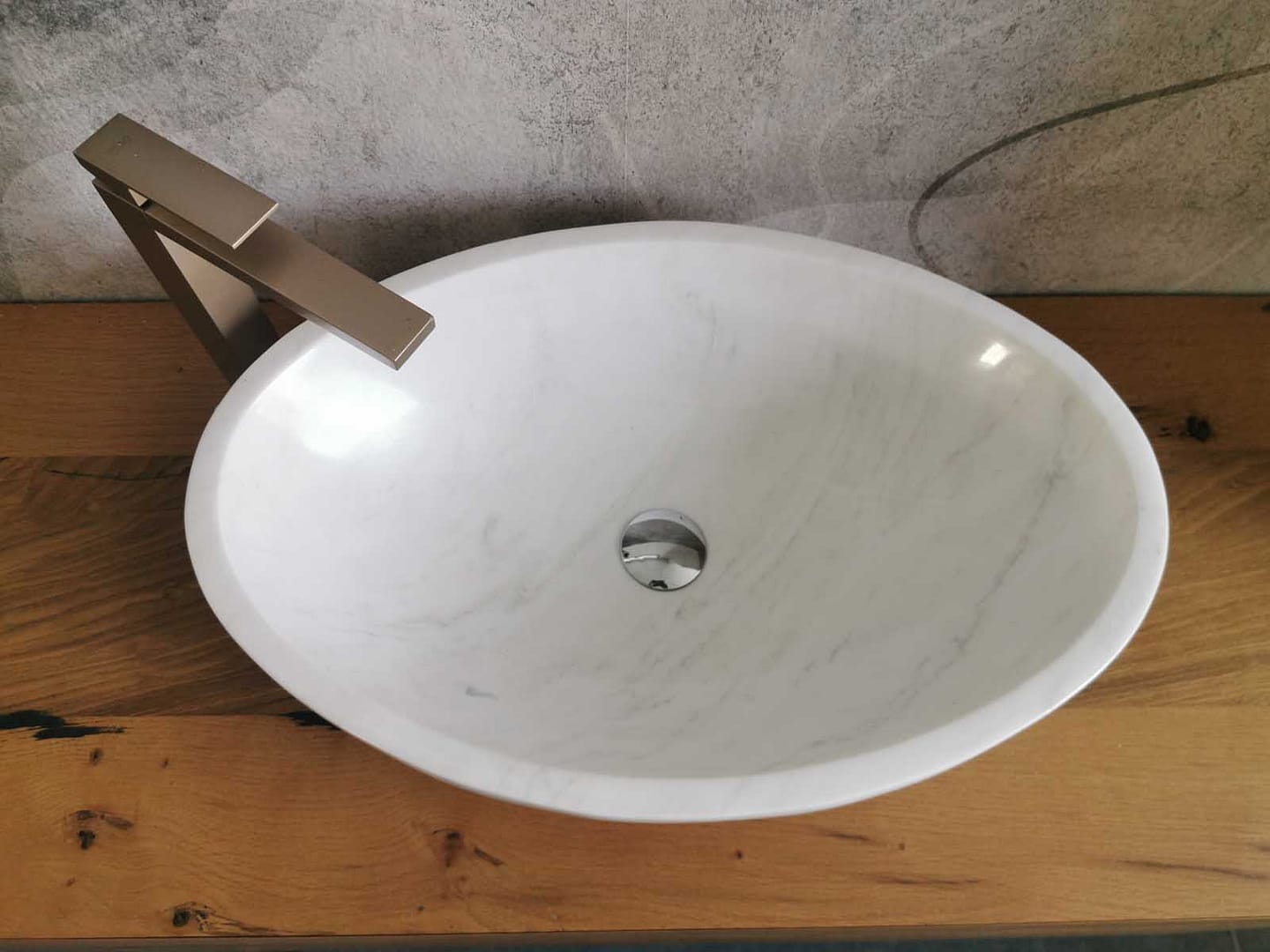 Lavabo marmo Carrara ovale design 60×40 4