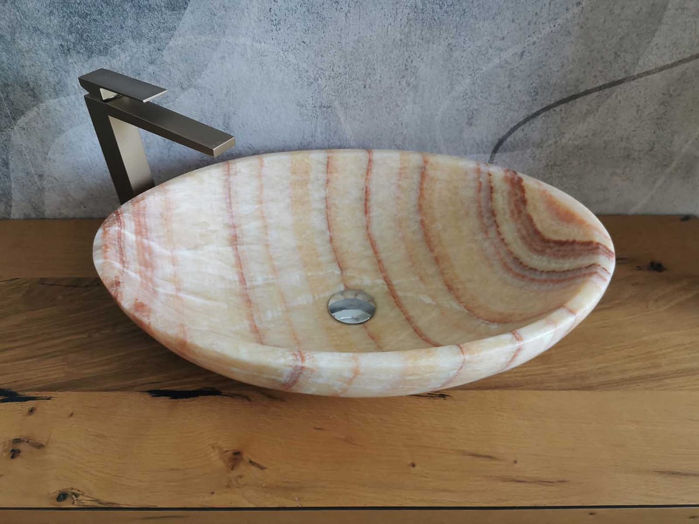 Lavabo ovale marmo onice per bagno 4