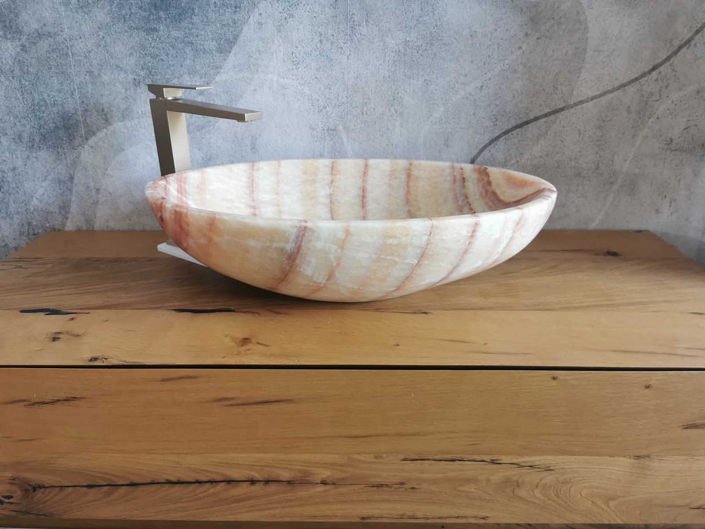 Lavabo ovale marmo onice moderno 8