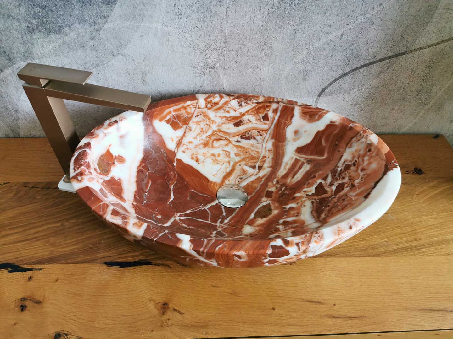 lavabo ovale rosso