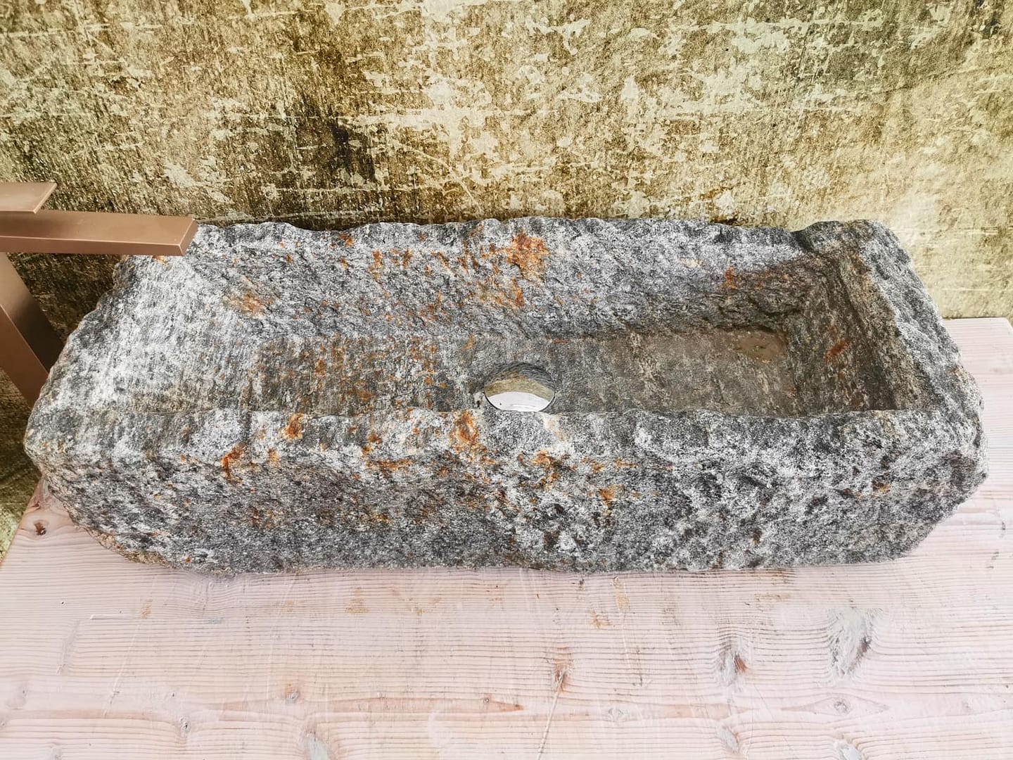 lavabo granito naturale bagno rustico
