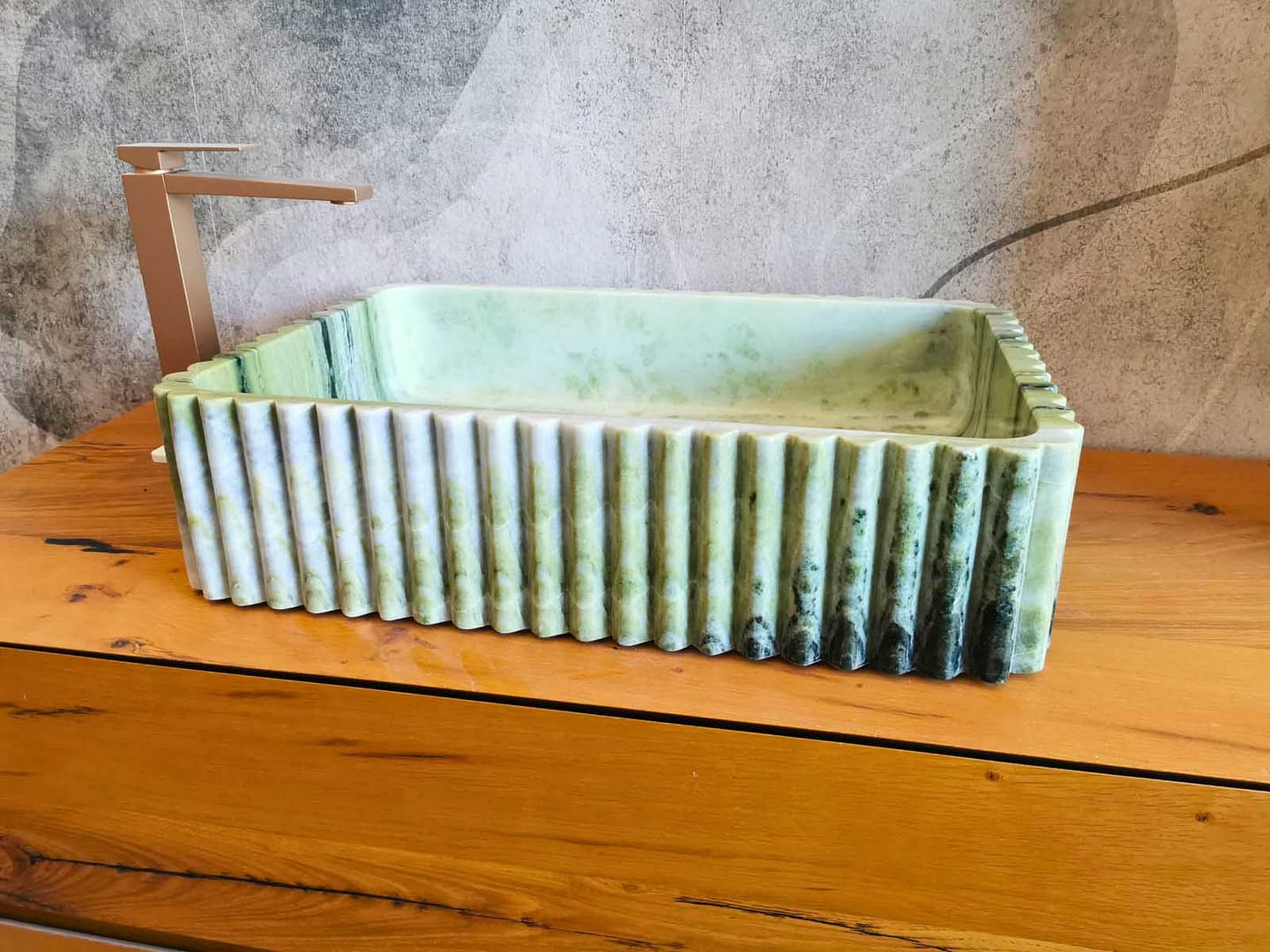 lavabo per bagno verde da appoggio