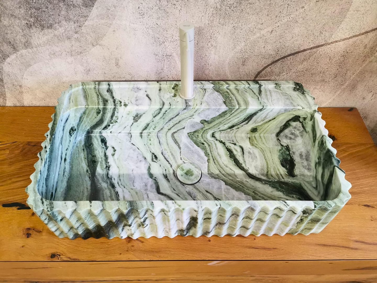 lavabo rettangolare verde