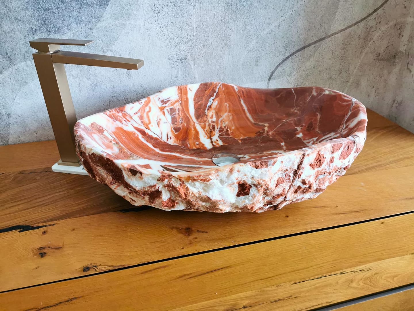 lavabo rustico rosso