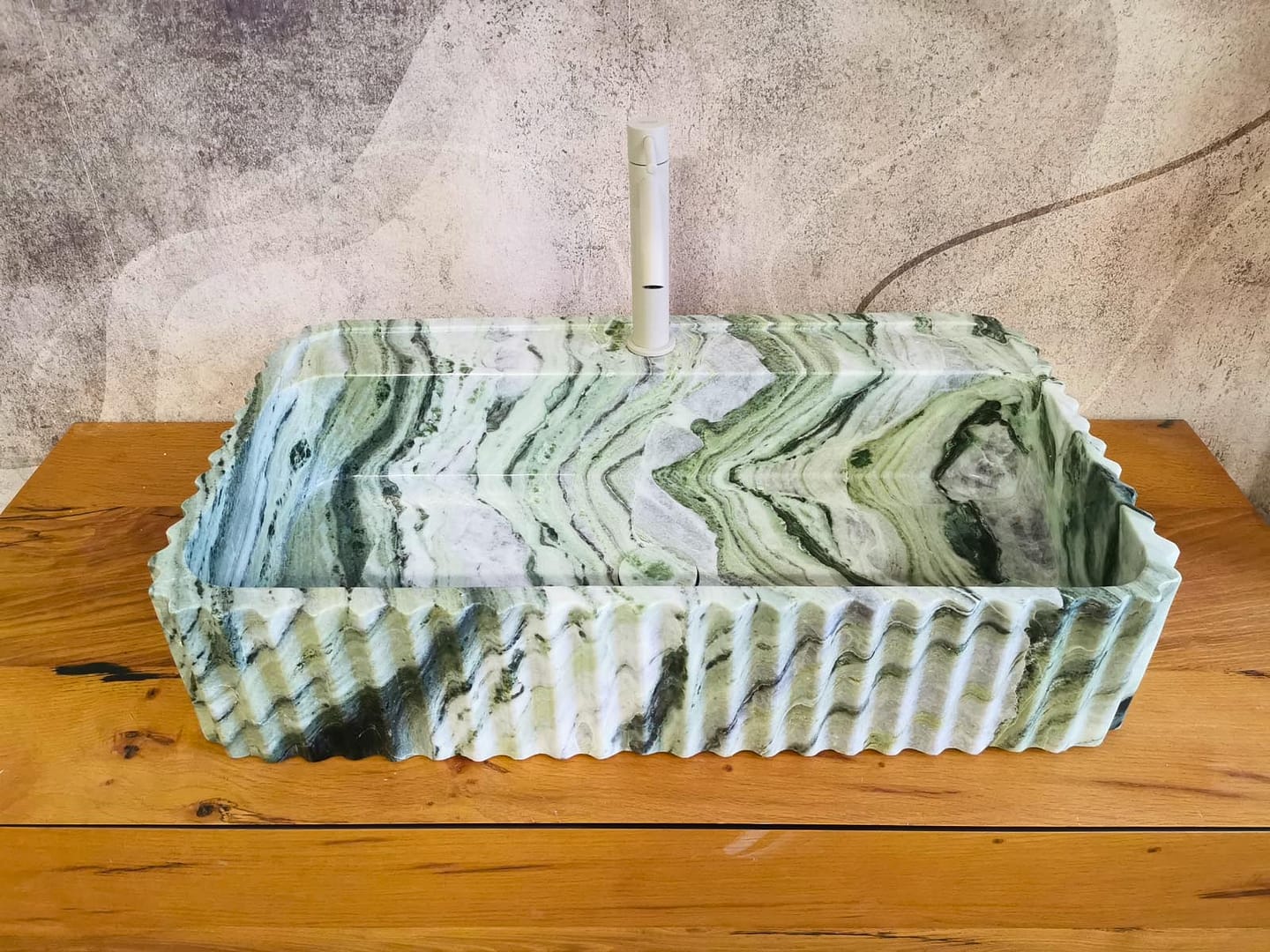 lavandino rettangolare verde