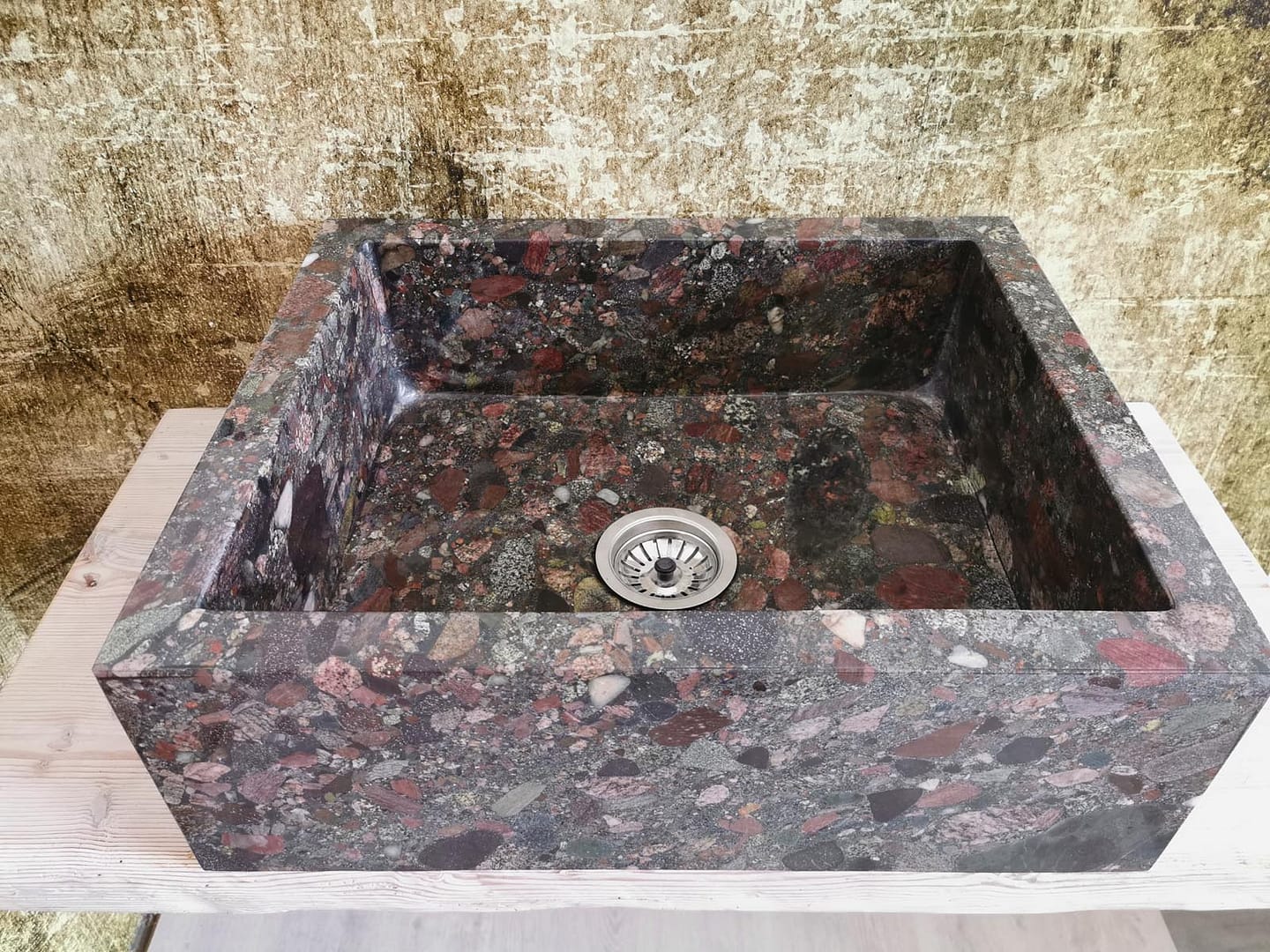 lavello da appoggio per cucina in granito naturale