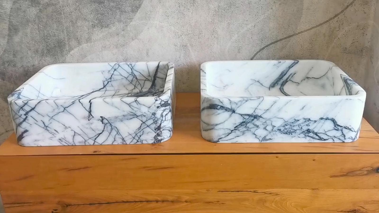 coppia lavabi in marmo lilac
