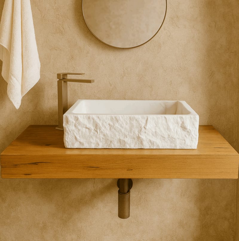 lavabo per bagno in marmo di carrara bianco