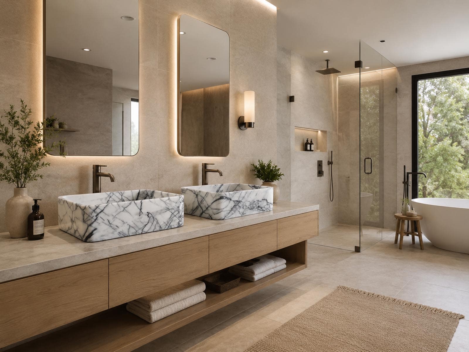 Lavabi in marmo per il bagno