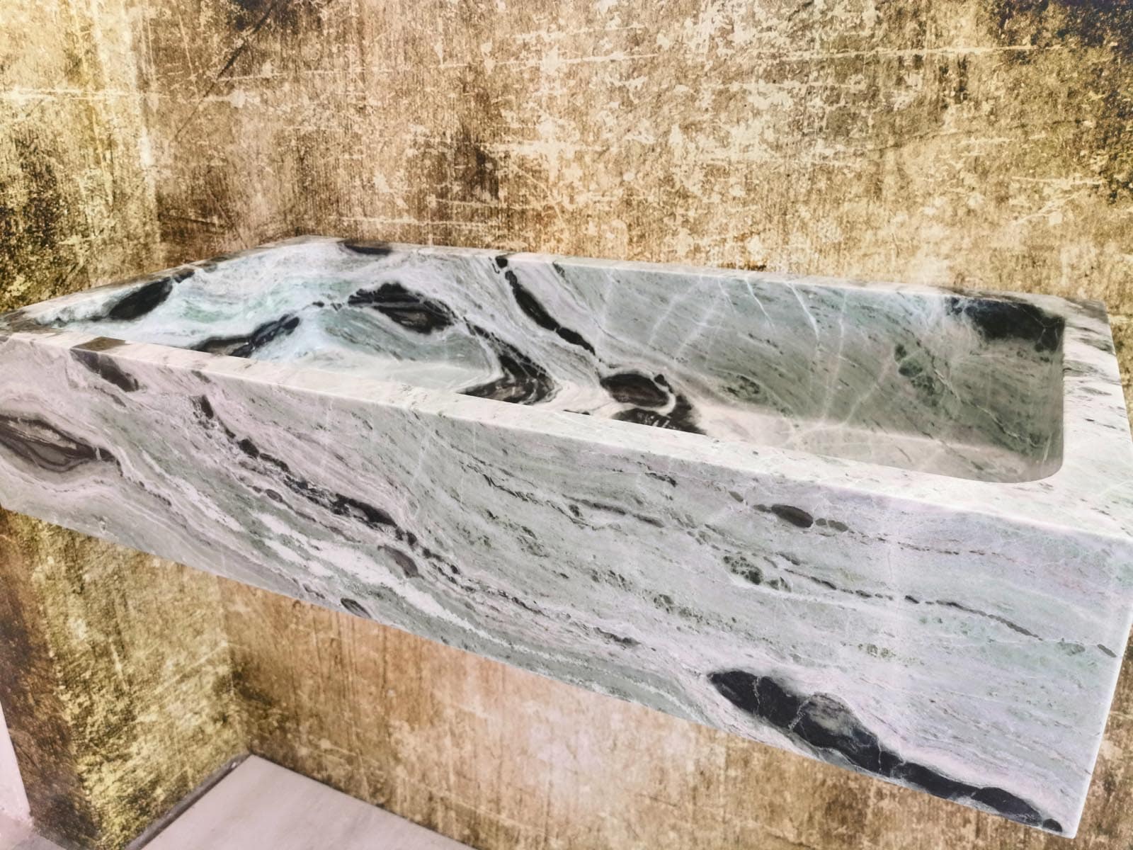 Lavello cucina in marmo verde Sangrilla 100x50x20 cm