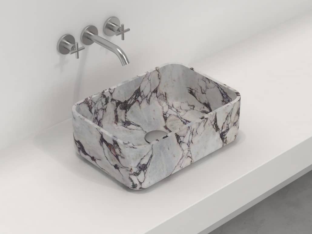 Vasque en marbre Calacatta Viola