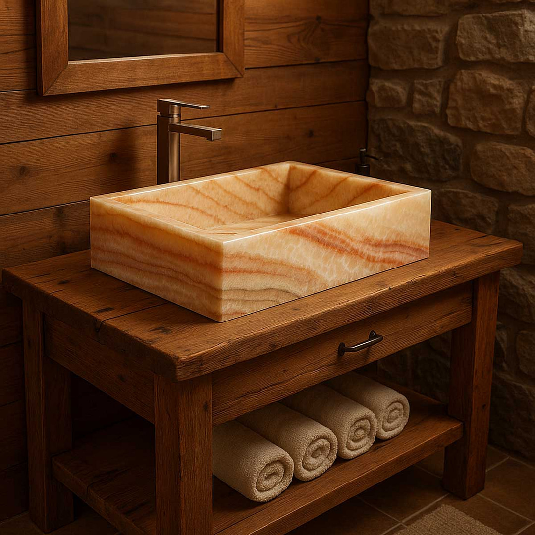 lavabo in marmo onice moderno da appoggio