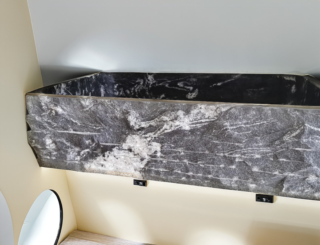 lavello cucina nero vasca singola da appoggio in granito