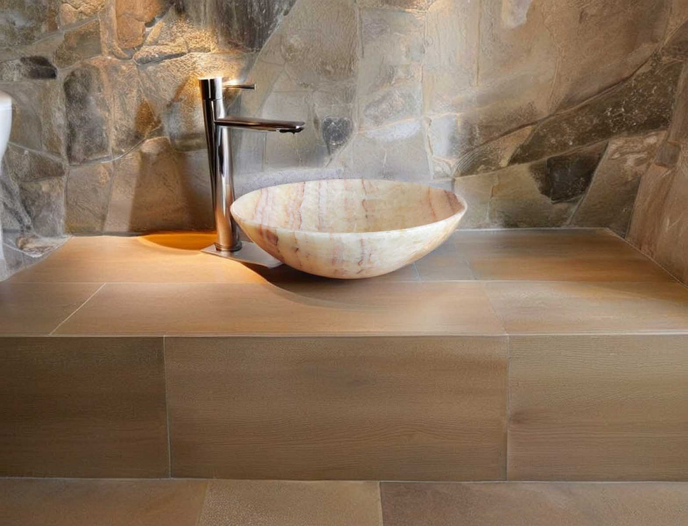 lavabo moderno in marmo onice