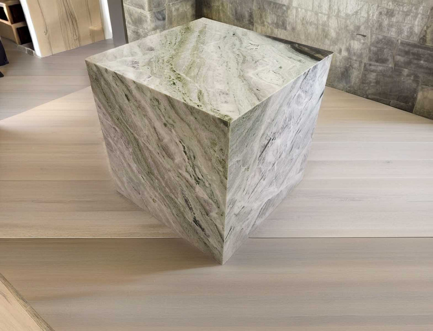 tavolino basso in marmo verde