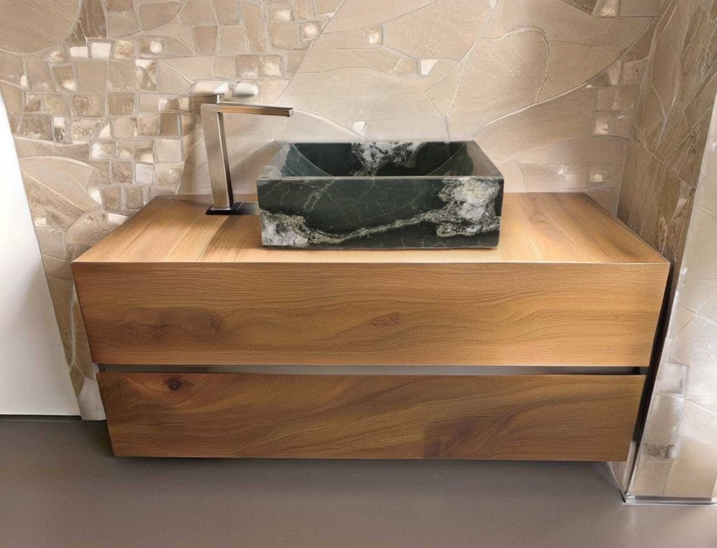 lavabo moderno di design verde