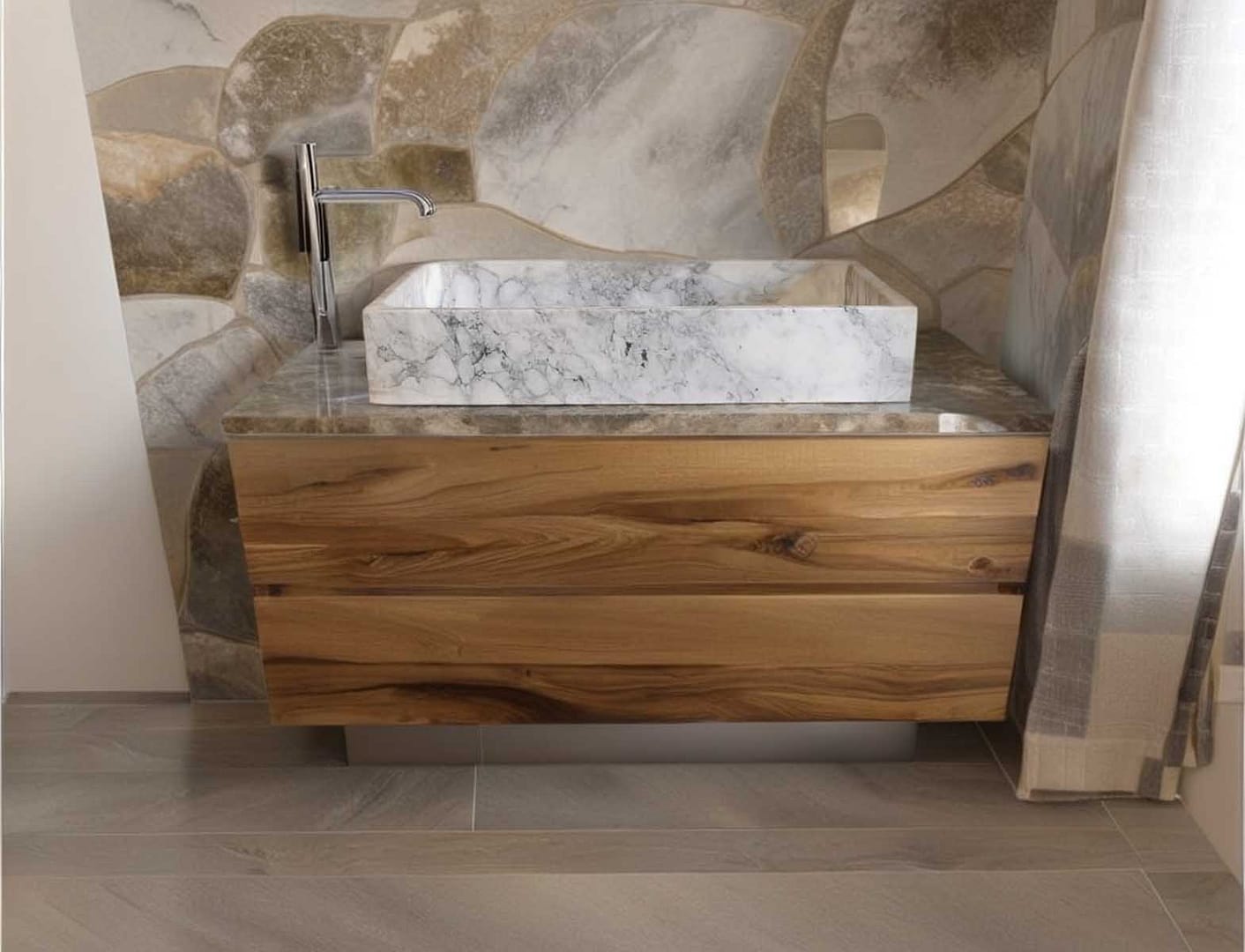 vasque en marble carrara 80cm