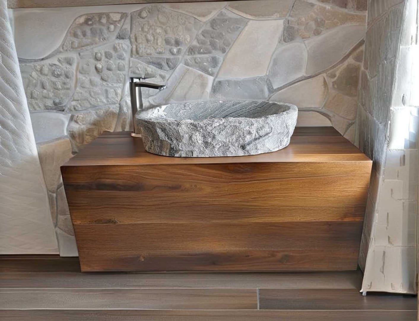 évier a poser brut gris