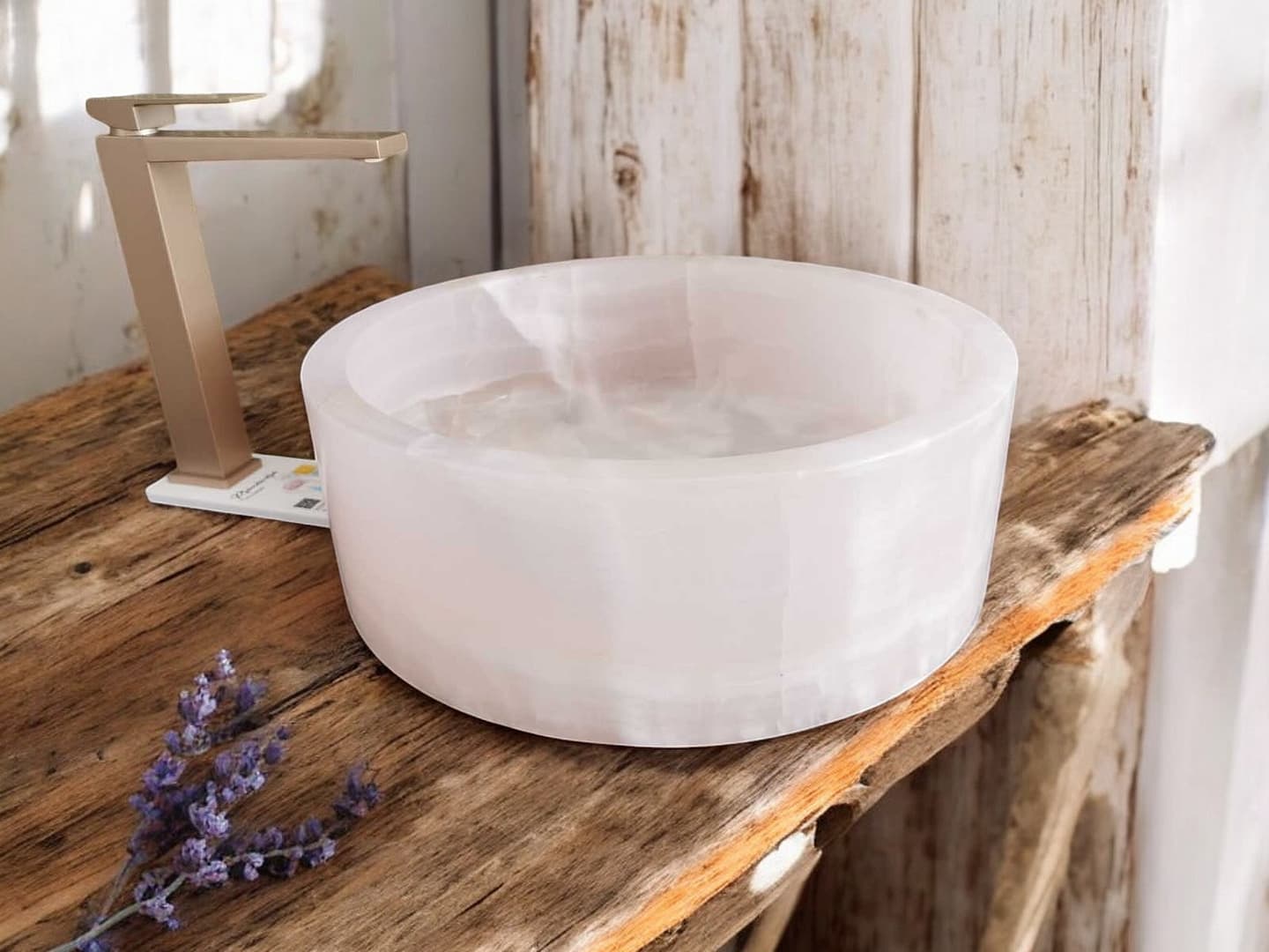 Lavabo in marmo onice rosa