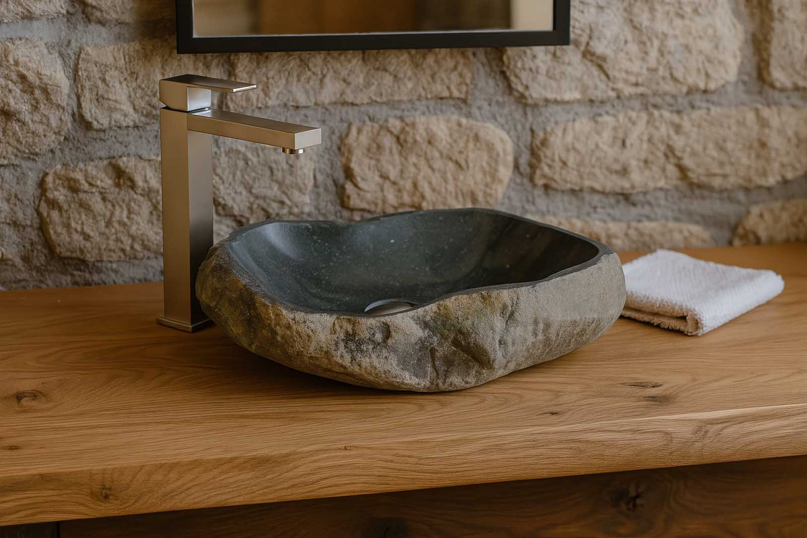 lavandino in pietra da appoggio