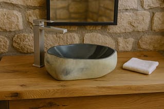 lavandino x bagno in pietra di fiume