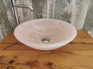 Waschbecken aus rosa Onyxmarmor für das Badezimmer, buntes Waschbecken, rosa Waschbecken, Designer-Waschbecken
