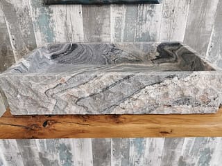 Außenwaschbecken aus grauem Granit